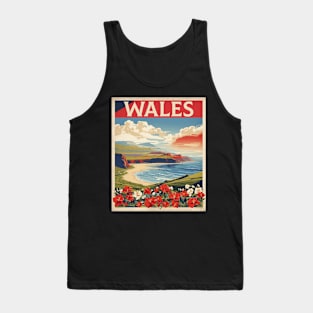 Wales England Vintage Travel Tourism Poster Tank Top